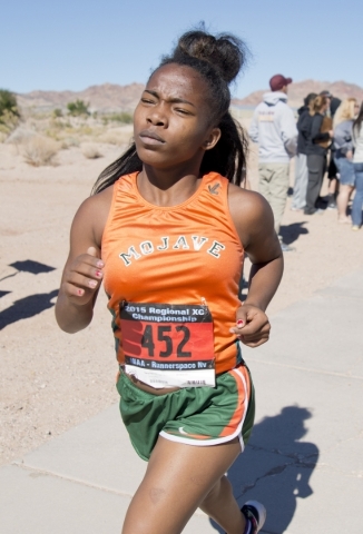 Jermiah Callahan of Mojave High School competes during the girls Division I-A Southern cross ...