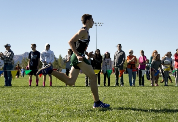 Daniel Ziems of Palo Verde High School finishes first during the boys Division I Sunset cros ...