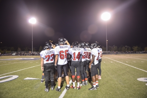 The Mountain View Christian High School football team takes the field against Meadows School ...