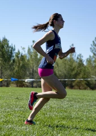 Ellen Hirsberg of The Meadows School finishes first during the girls Division III Southern c ...