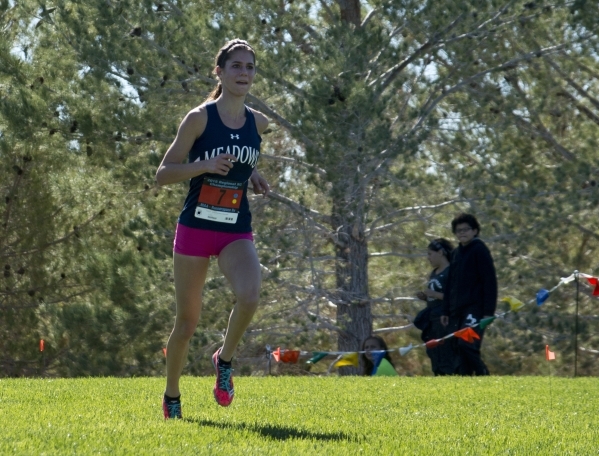 Ellen Hirsberg of The Meadows School finishes first during the girls Division III Southern c ...