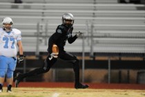 Silverado wide receiver Devion Clayton scores a touchdown against Foothill in the first quar ...