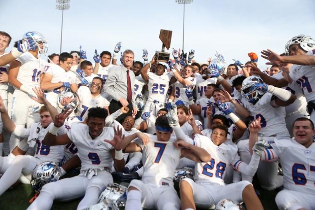 Bishop Gorman celebrates its win against Liberty in the Division I state championship game a ...