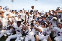 Bishop Gorman celebrate their win against Liberty in the Division I state championship game ...