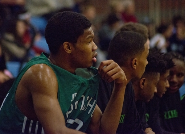 Rancho‘s Lamont Traylor (33) watches from the bench during their game at Foothill High ...