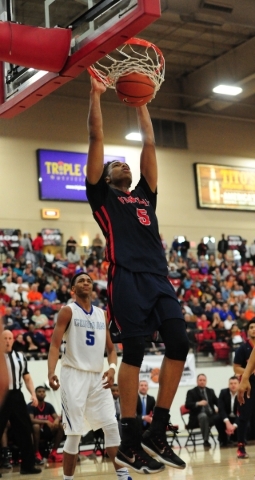 Findlay Prep guard P.J. Washington dunks against Bishop Gorman in the fourth quarter of thei ...