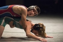 Valley‘s Ulises Munguia, left, wrestles Green Valley‘s Tyler Dockery during thei ...