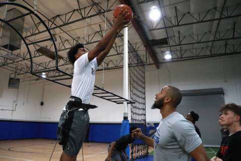 Martell Williams, who is playing basketball with the Las Vegas Punishers, works out with Coa ...