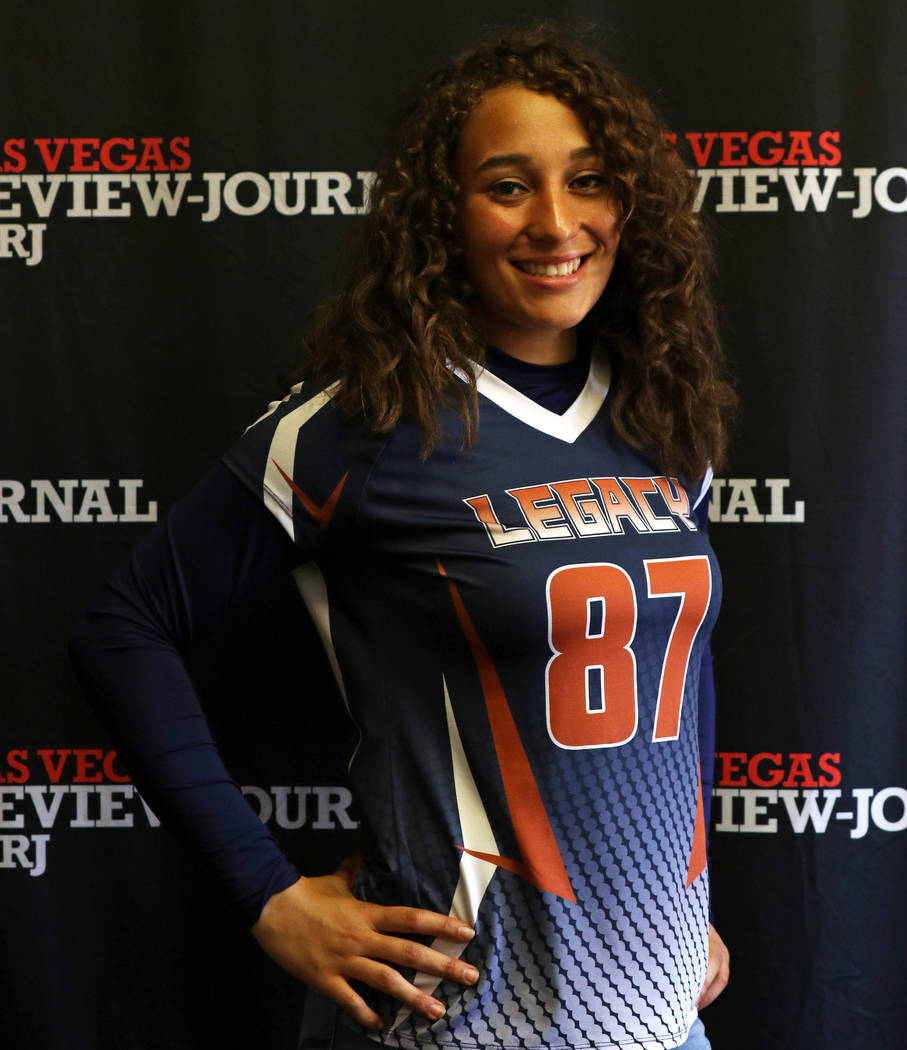 Legacy High School flag football standout Mikaela Nuñez is photographed in Las Vegas, T ...