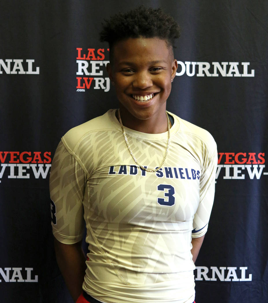 Cheyenne High School flag football standout Eleseana Patterson is photographed at the Review ...