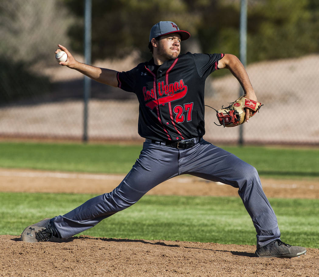 Las Vegas pitcher Brandon Smith pitches against Foothill during the fifth inning at Foothill ...