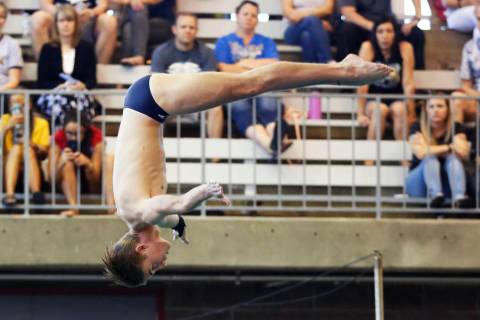 Timothy Newton, of Coronado High School, competes in the Class 4A Sunrise Region diving comp ...