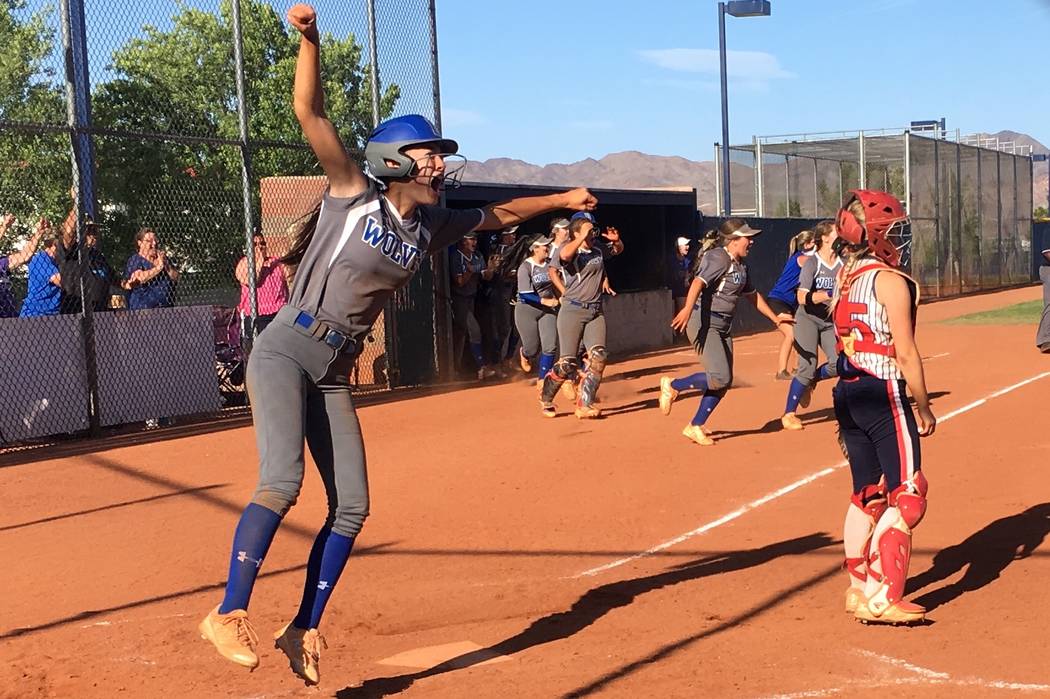 Basic’s softball team celebrates advancing to the Sunrise Region title game after beat ...
