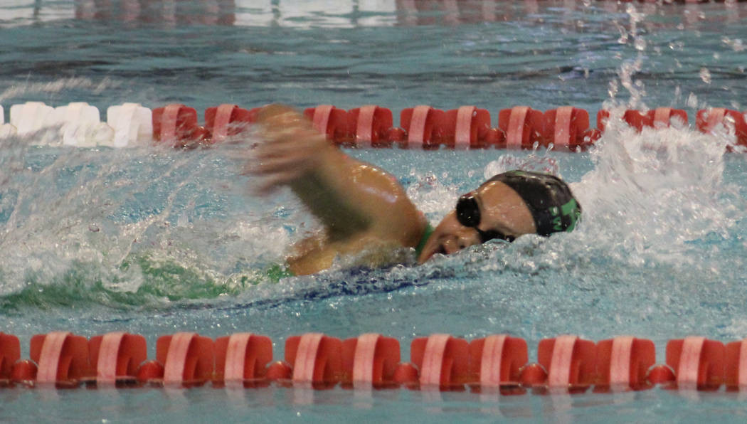 Rancho’s Astrid Villeda competes in the 200-yard freestlye at the Class 4A Sunrise Reg ...