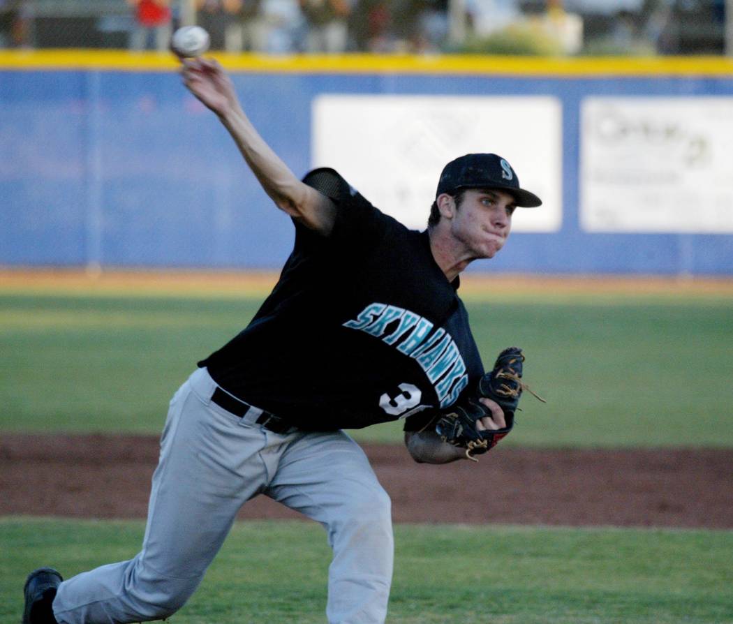Sports– Silverado Pitcher Chad Robinson (30) working in the 4th inning against Basic a ...
