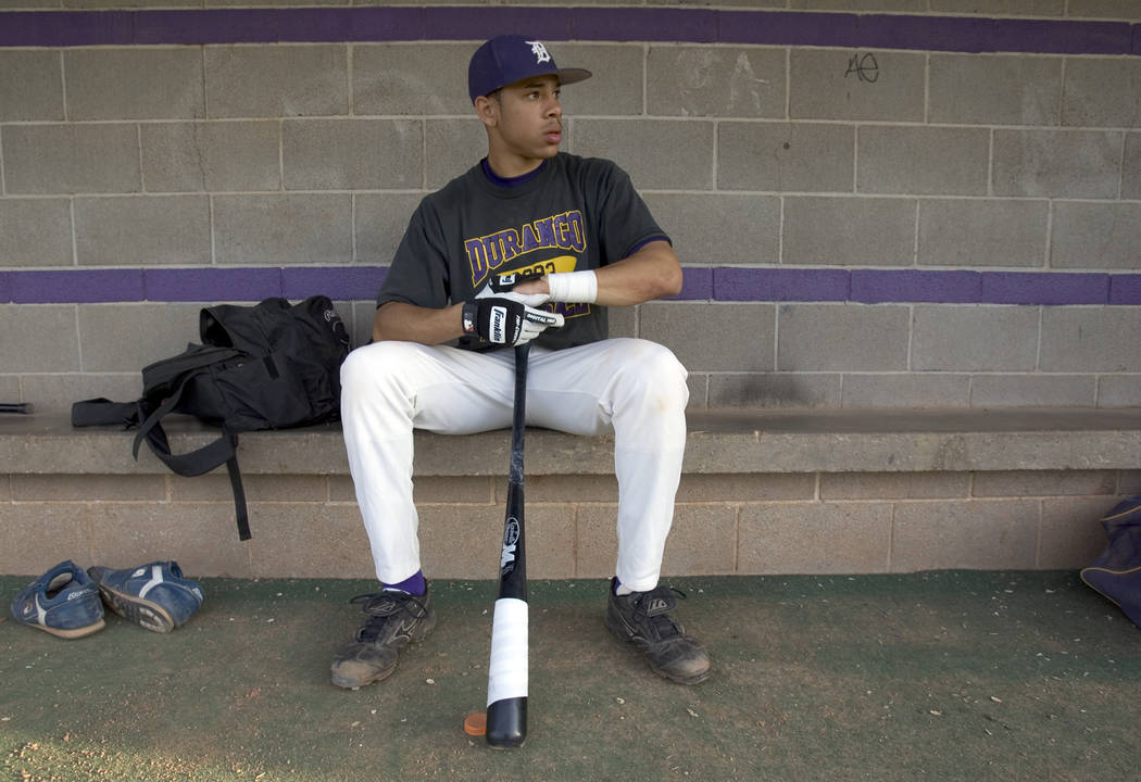 Durango High School senior shortstop Tommy Pham prepares for practice at the school Thursday ...