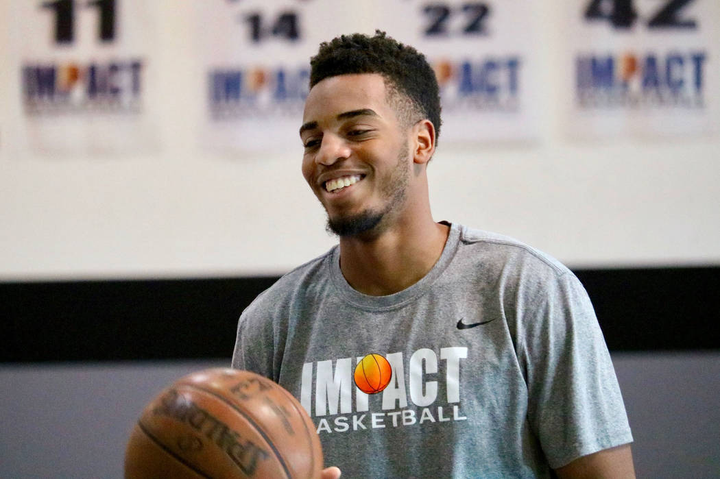 Former Centennial High School basketball star and Oregon Duck Troy Brown Jr. at Impact Baske ...