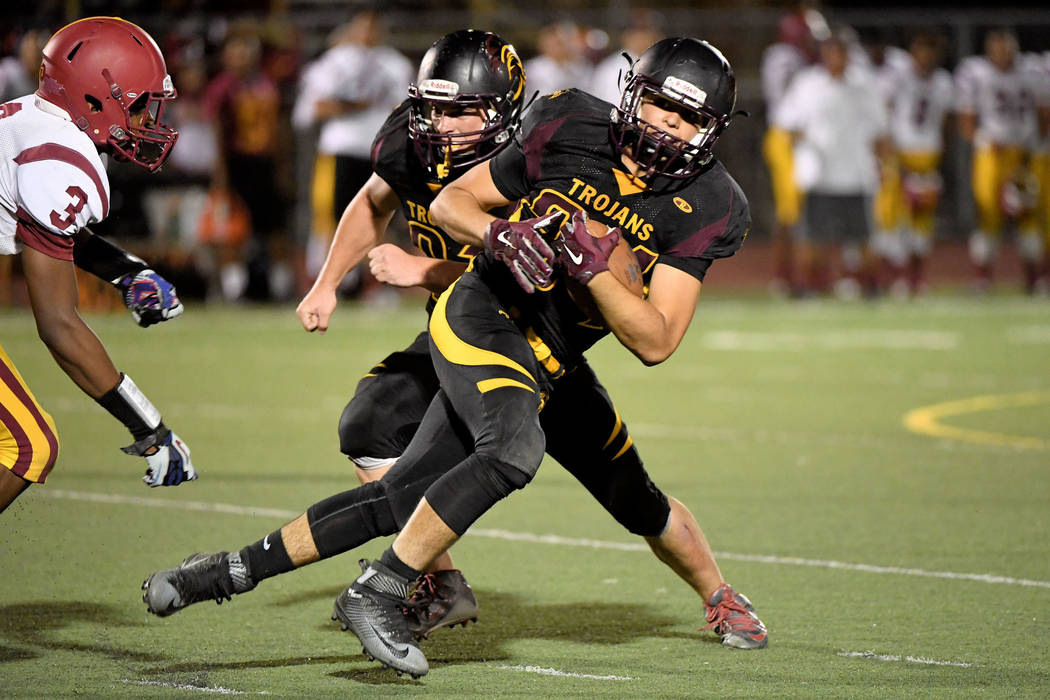Peter Davis / Special to the Pahrump Valley Times Nico Velasquez finds a hole to run ...