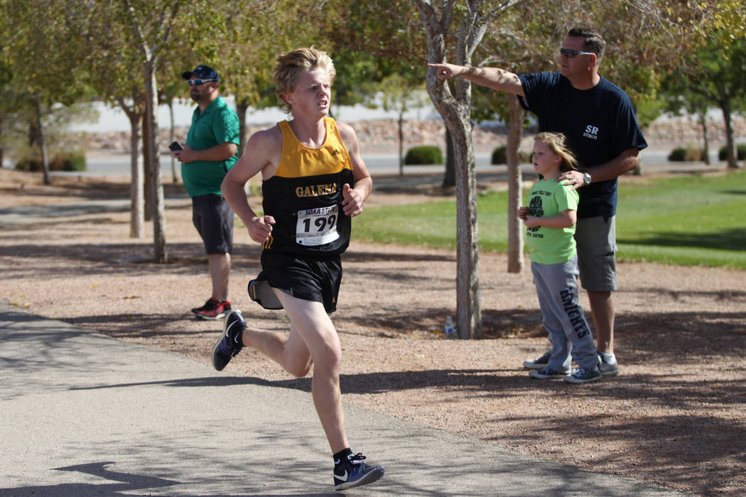 Matthew Gordon (199), a 16-year-old sophomore from Galena High School in Reno, runs during t ...