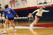 Bishop Gorman’s Tommi Stockham (3) reaches for a save against Palo Verde during the th ...