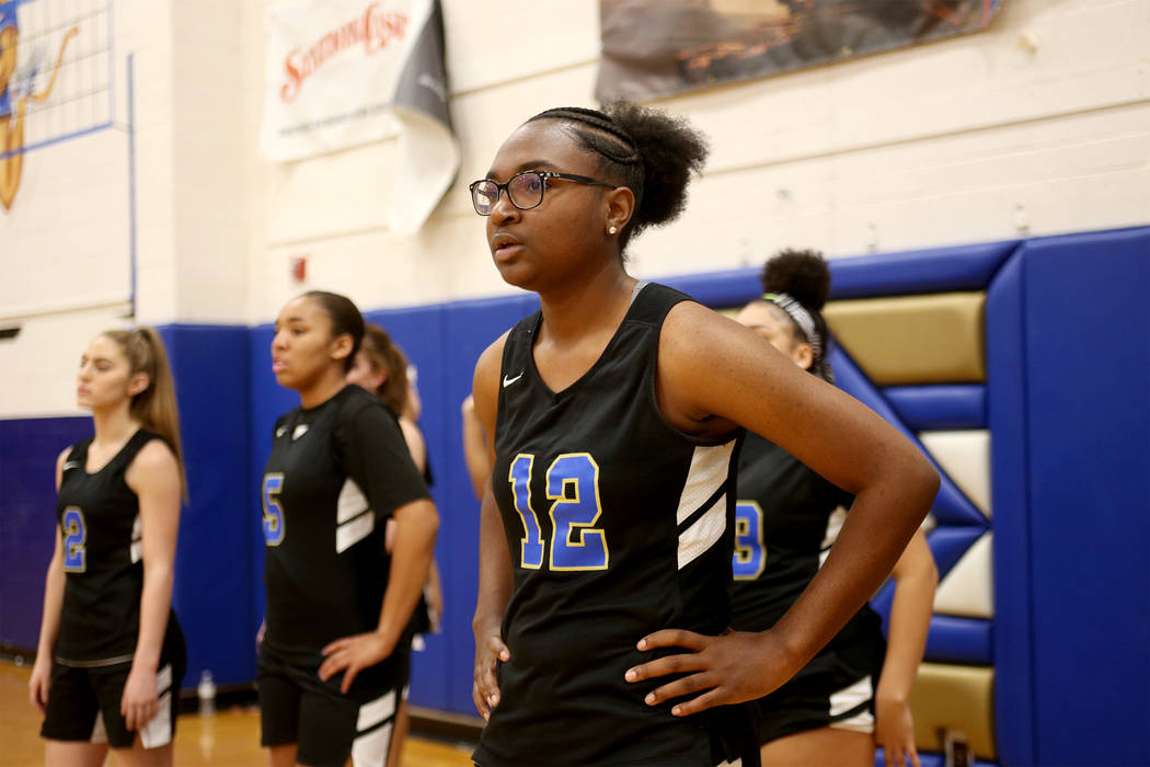 Shania Harper (12), a senior forward on the Sierra Vista High School varsity basketball team ...