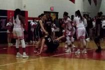 Liberty and Coronado players scramble for a loose ball on Wednesday, Jan. 9, 2019 at Liberty ...