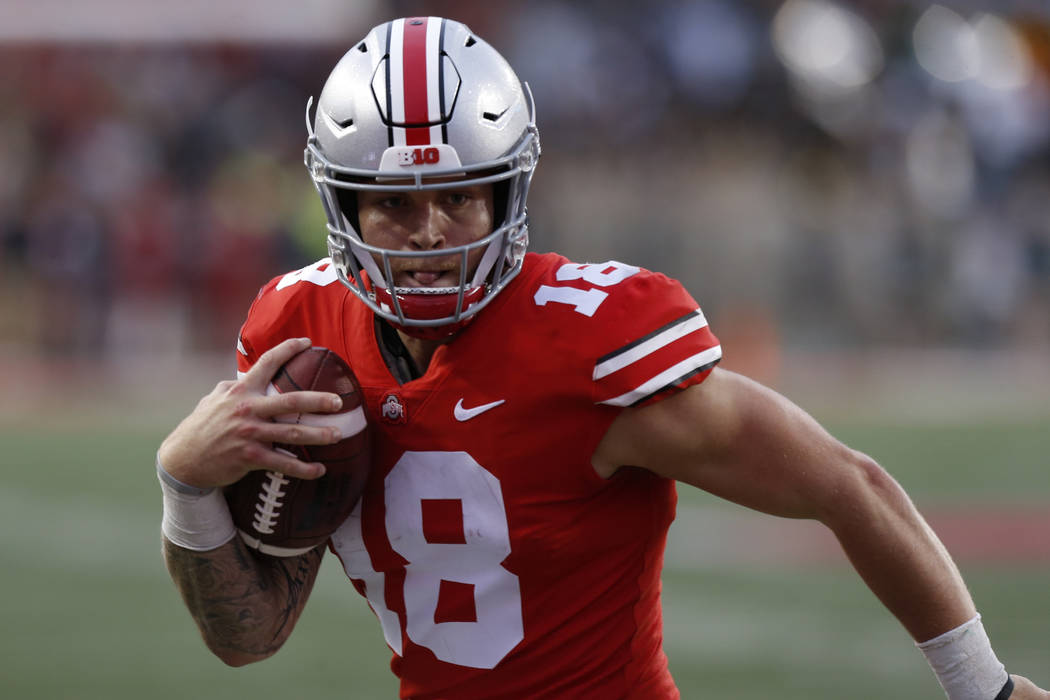 Ohio State quarterback Tate Martell plays against Tulane during an NCAA college football gam ...