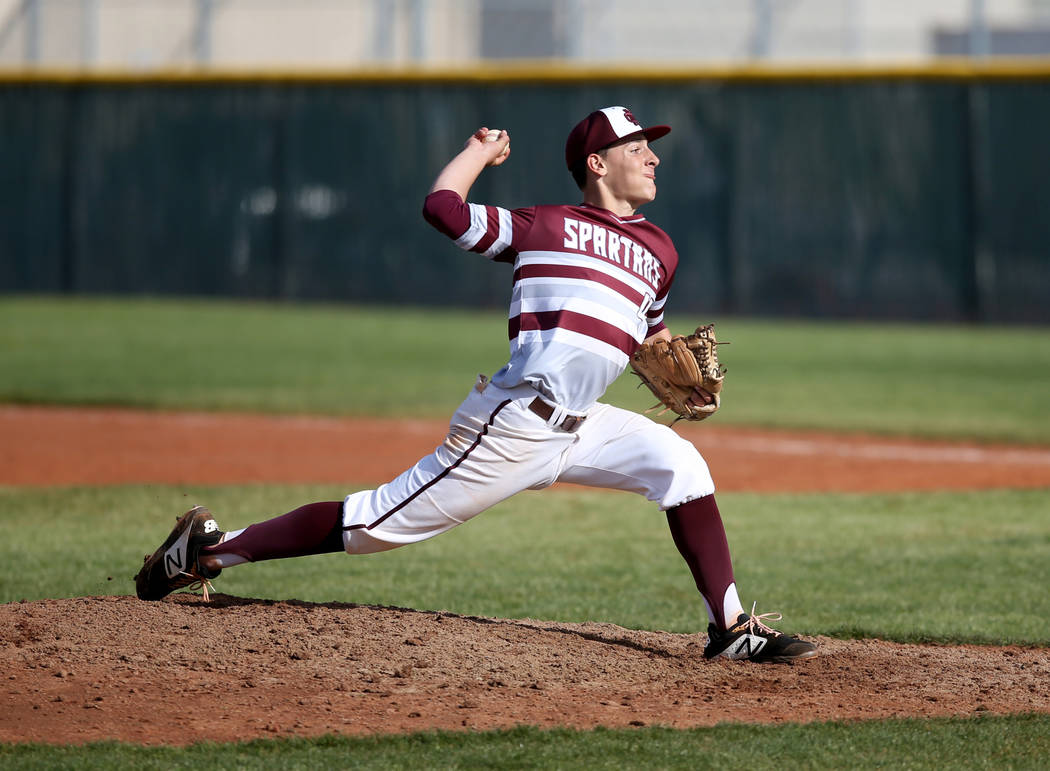 Cimarron-Memorial pitcher Elie Kligman (4) throws against Silverado in the fourth inning of ...