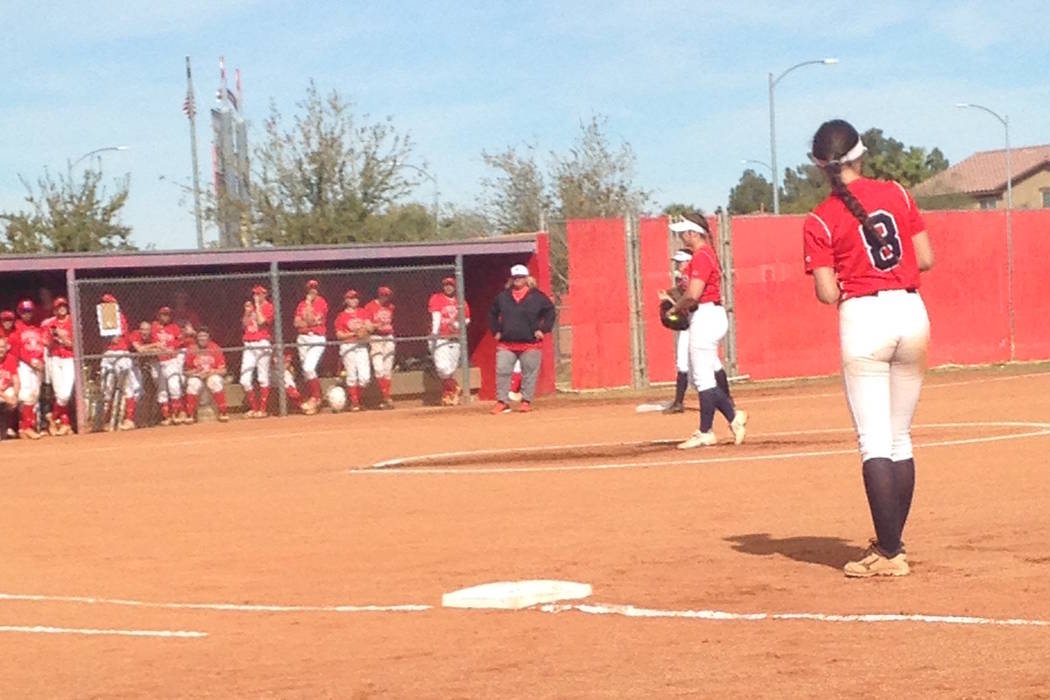 Coronado’s Ashley Ward prepares to deliver a pitch against Arbor View in a non-league ...