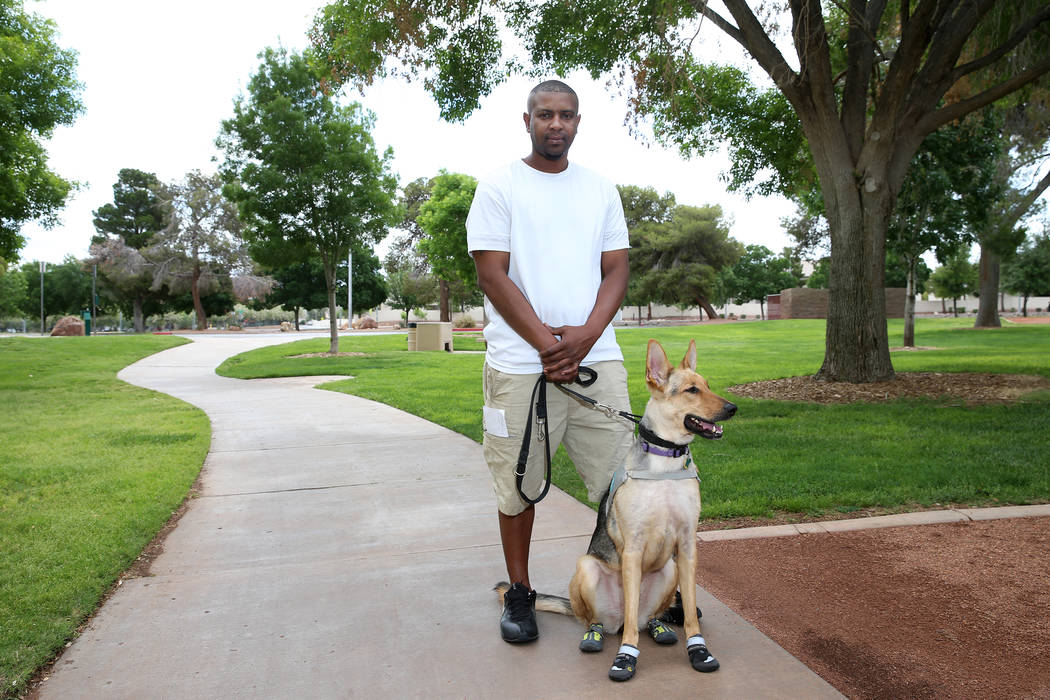 Military veteran Terrence Scott at Morell Park in Henderson, Thursday, May 16, 2019. Scott has ...