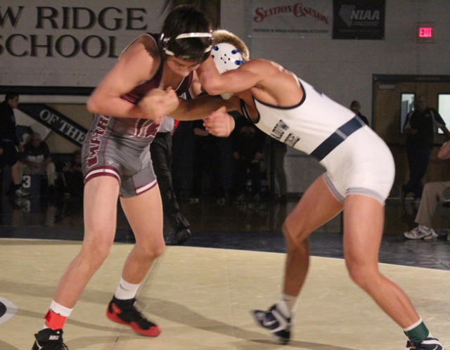 Cimarron-Memorial‘s Daniel Rodriguez (left) and Shadow Ridge‘s Alika Villatora l ...