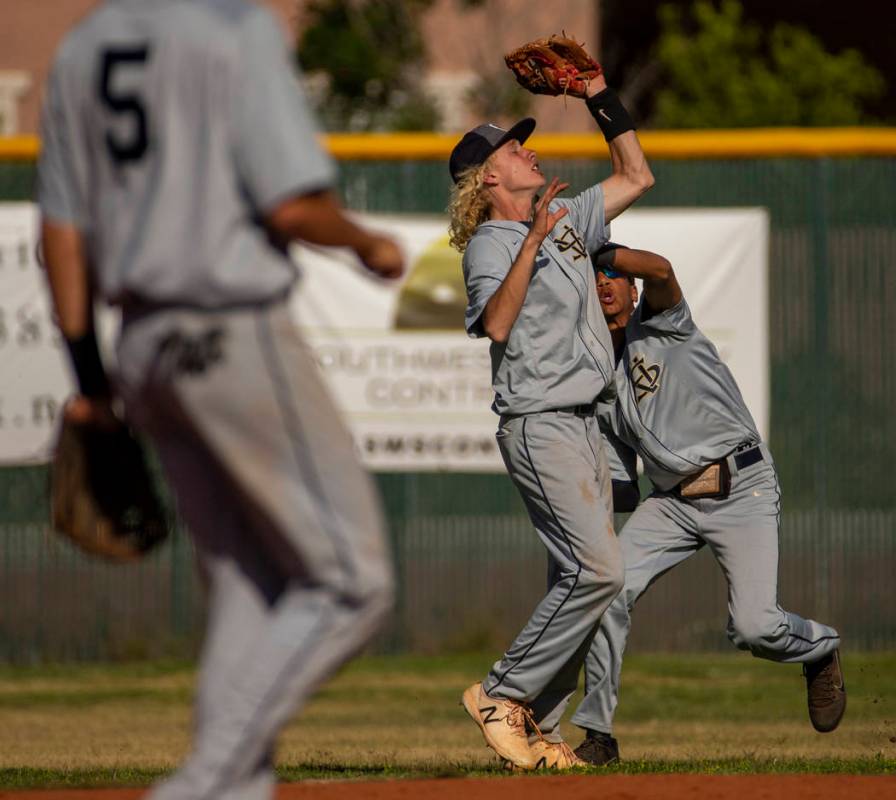Spring Valley’s Chasyn Love (23) looks in a pop fly versus Liberty during the first ro ...