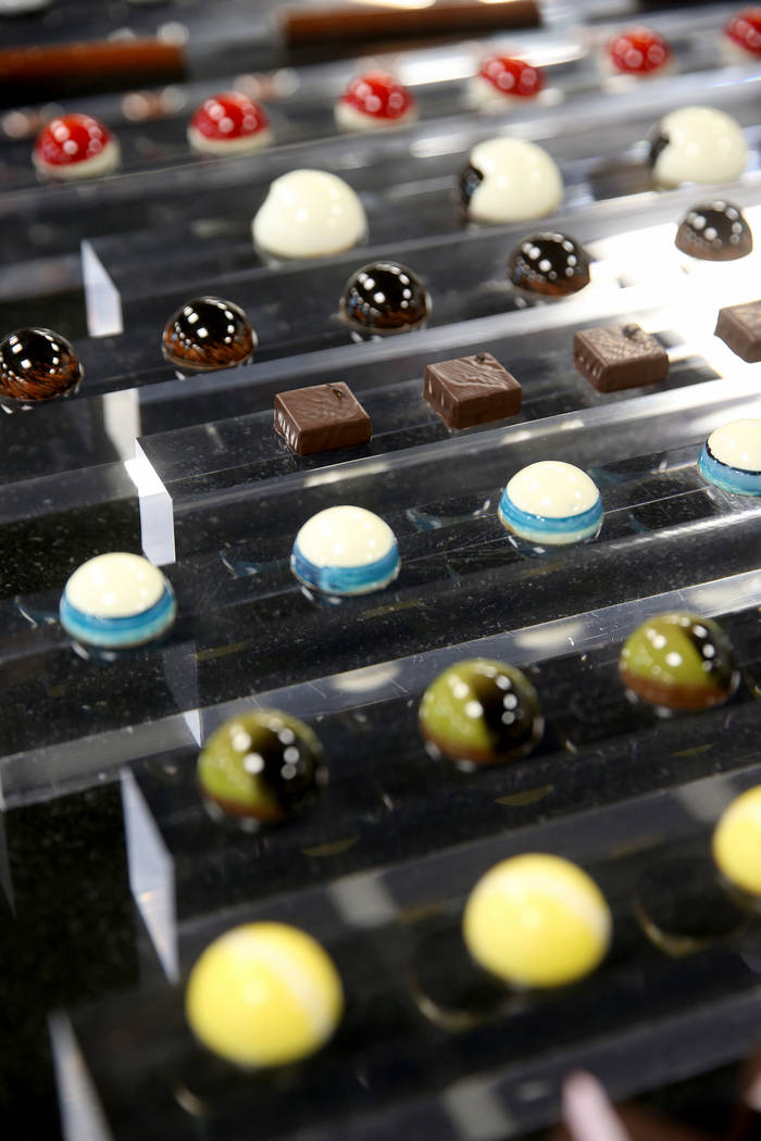 Student-created chocolates at Melissa Coppel's Las Vegas chocolate school Thursday, May 16, 201 ...
