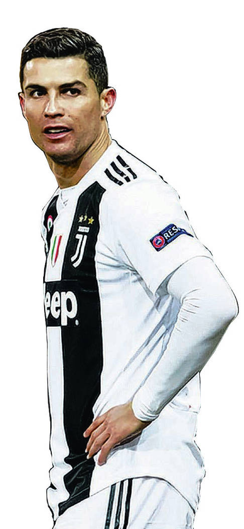 FILE - In this Dec. 12, 2018, file photo, Juventus' Cristiano Ronaldo reacts during the Champio ...