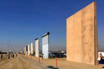 This Oct. 26, 2017 file photo shows prototypes of border walls in San Diego. The Trump administ ...