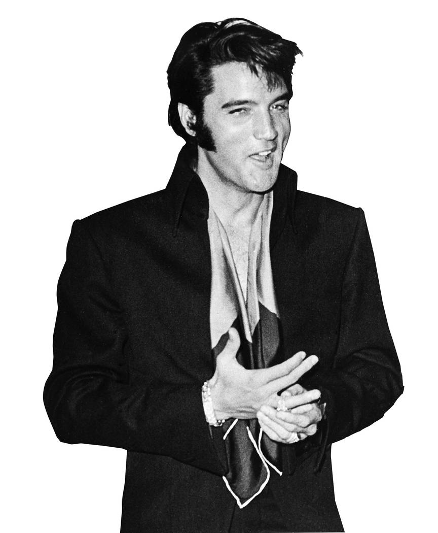Elvis Presley is shown at the International Hotel where he made his first public stage appearan ...