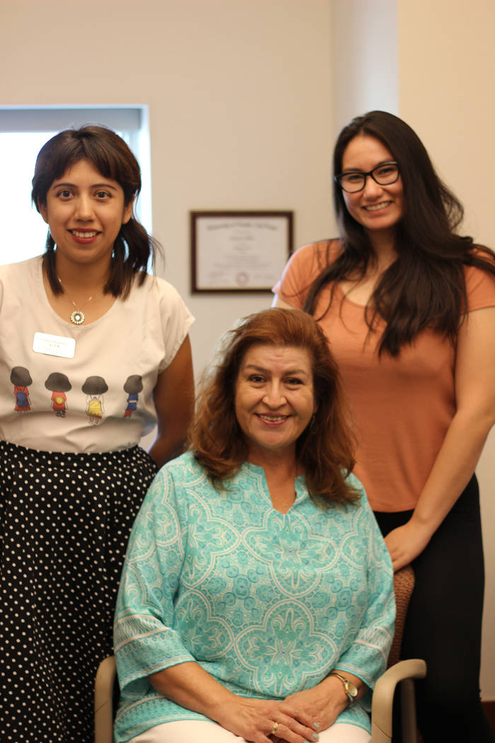 Elsa Lopez and Monserrath Hernandez with Rocio Rodriguez Martinez for the Latinx Voices of Sout ...