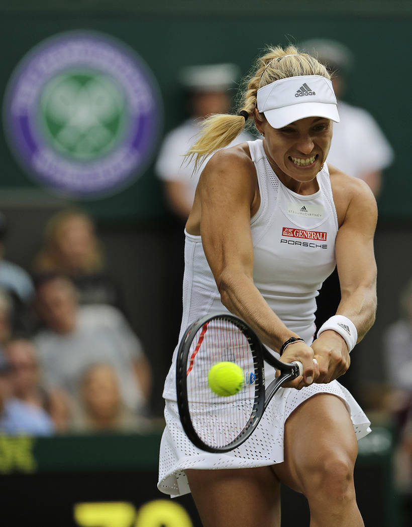 Germany's Angelique Kerber returns to Germany's Tatjana Maria in a Women's singles match during ...