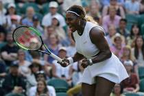 United States' Serena Williams celebrates winning a point against Italy's Giulia Gatto-Monticon ...