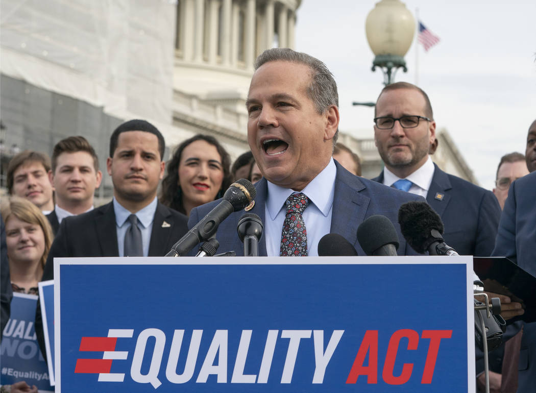 FILE - In this May 17, 2019, file photo Rep. David Cicilline, D-R.I., speaks before a House vot ...