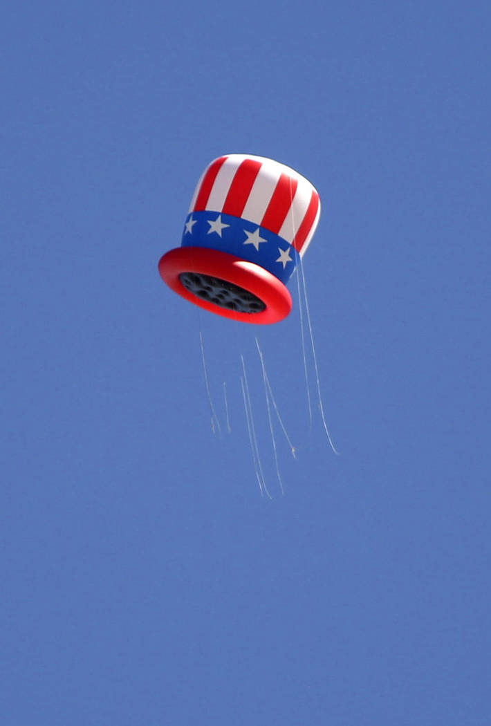 A large parade balloon flies away during the 25th annual Summerlin Council Patriotic Parade on ...