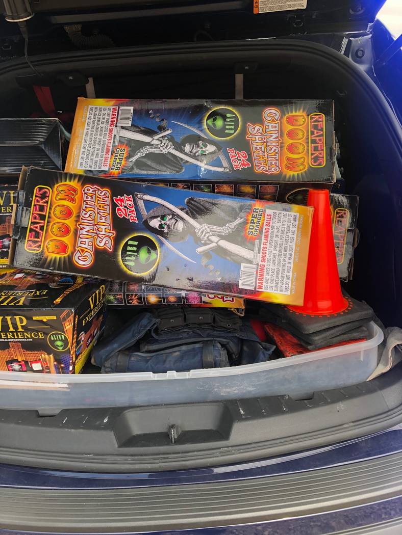 Nevada Highway Patrol confiscated nearly $5,000 in fireworks Wednesday, July 3, 2019. (NHP)