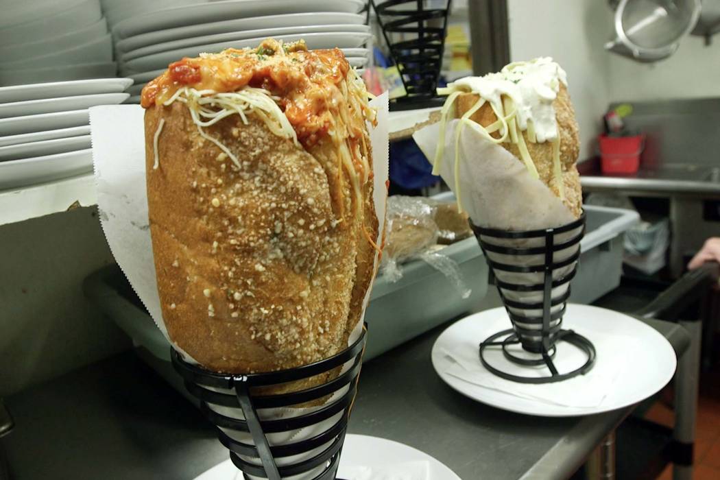 Two variations of the "Fat Baby" sandwich at Amano Las Vegas. (Mat Luschek/Las Vegas Review-Jou ...