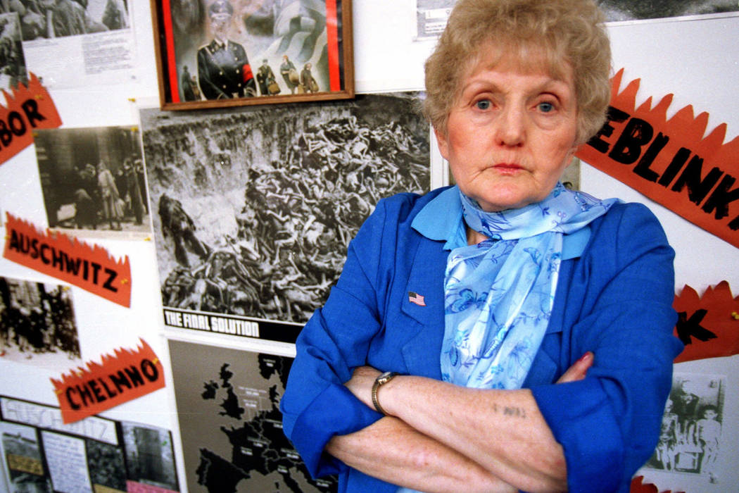 In this Feb. 18, 1999, file photo, Holocaust survivor Eva Mozes Kor poses at the CANDLES Holoca ...