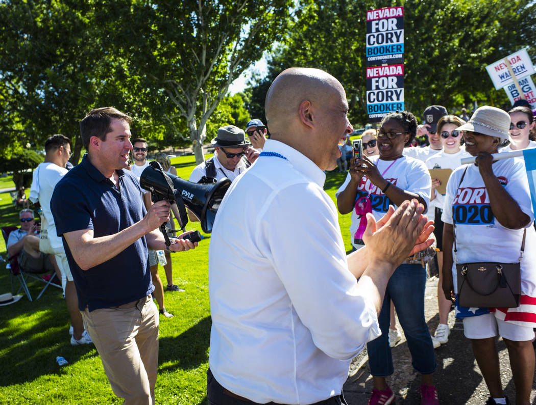 Cory Booker Marches Forth Takes Some Heat In Boulder City