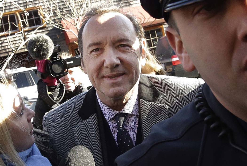In a Jan. 7, 2019, file photo, actor Kevin Spacey arrives at district court in Nantucket, Mass. ...