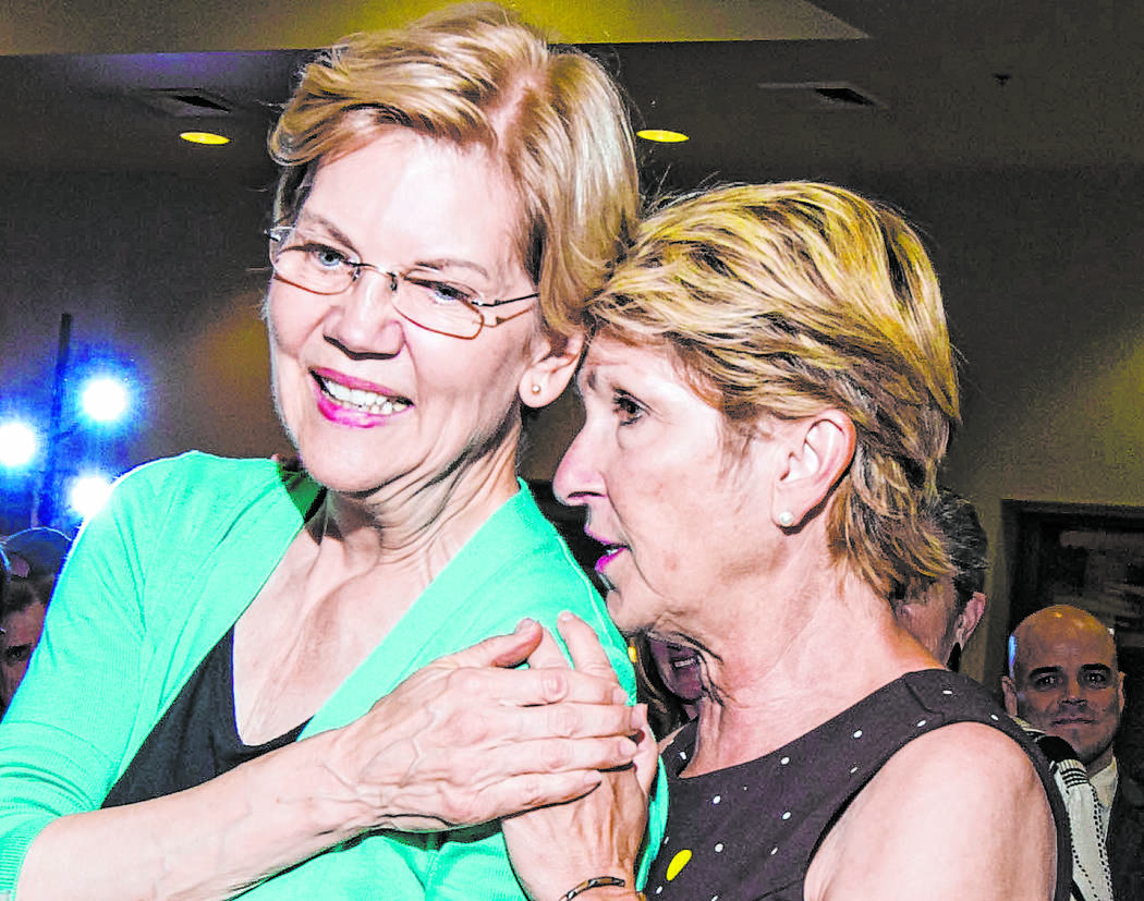 Chris Giunchigliani, a former Clark County Commissioner, talks with Democratic presidential can ...