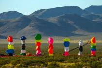 The Seven Magic Mountains art installation outside Las Vegas (L.E. Baskow/Las Vegas Review-Journal)