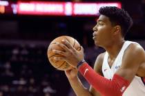 Washington Wizards' Rui Hachimura (8) looks to pass the ball during the second half of the team ...