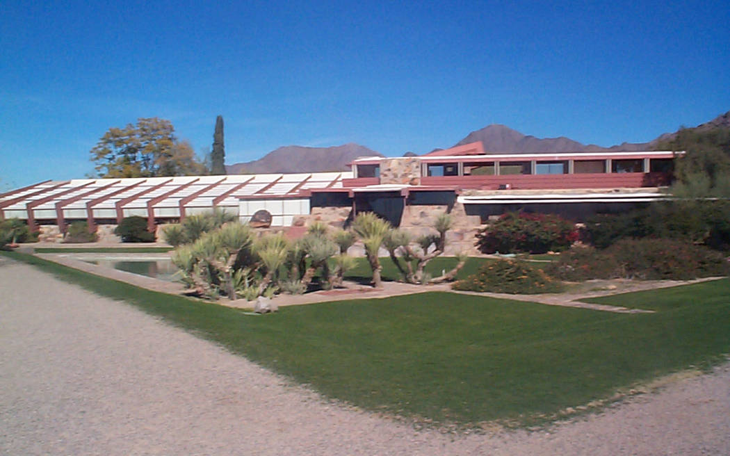 FILE - This Jan. 4, 2003, file photo, shows the front of Taliesin West, a Frank Lloyd Wright ho ...